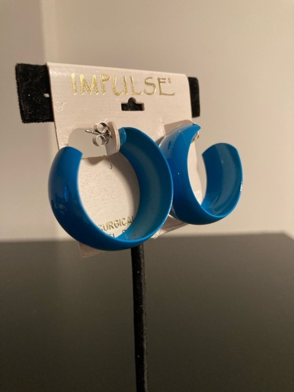 Impulse Blue Hoop Earrings - Bold Blue Resin Hoops